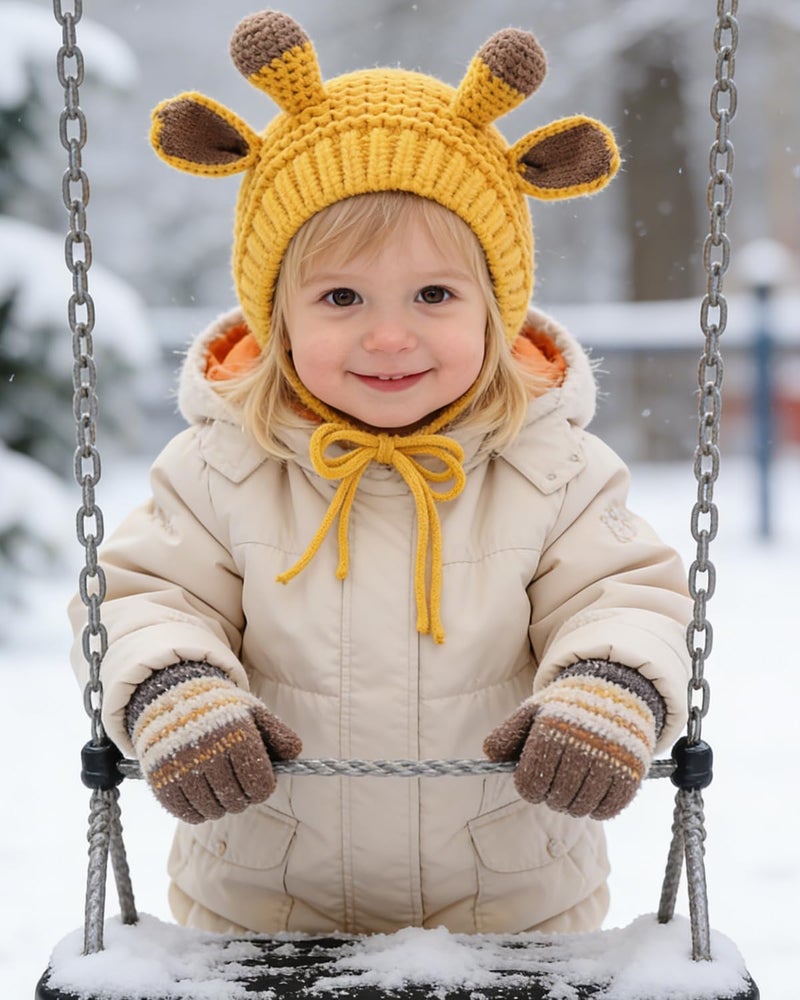 MINGSEECESS Kids Knitted Beanie Hat Cute Frog Cartoon Winter Warmer Cap with Big Eyes for Baby Boys Girls - Image 2